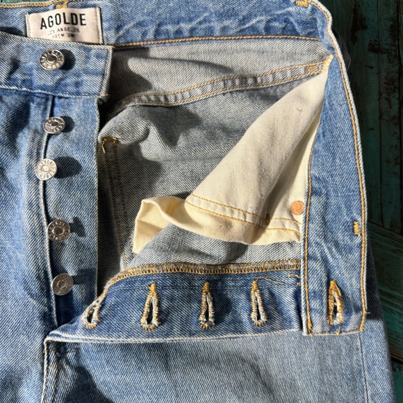 Agolde Jamie High Rise Button Fly Classic Distressed Jeans Dakota Size 25 - Picture 12 of 15
